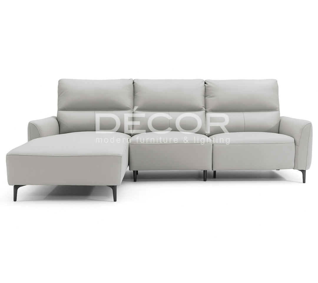 CALGARY L-Shape Leather Sofa (w Power Recline)