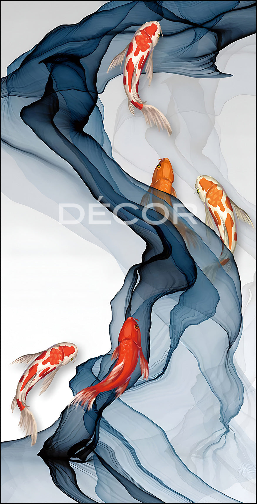 KOI FISH VERTICAL - ART PRINT (100cm H x 200cm W)