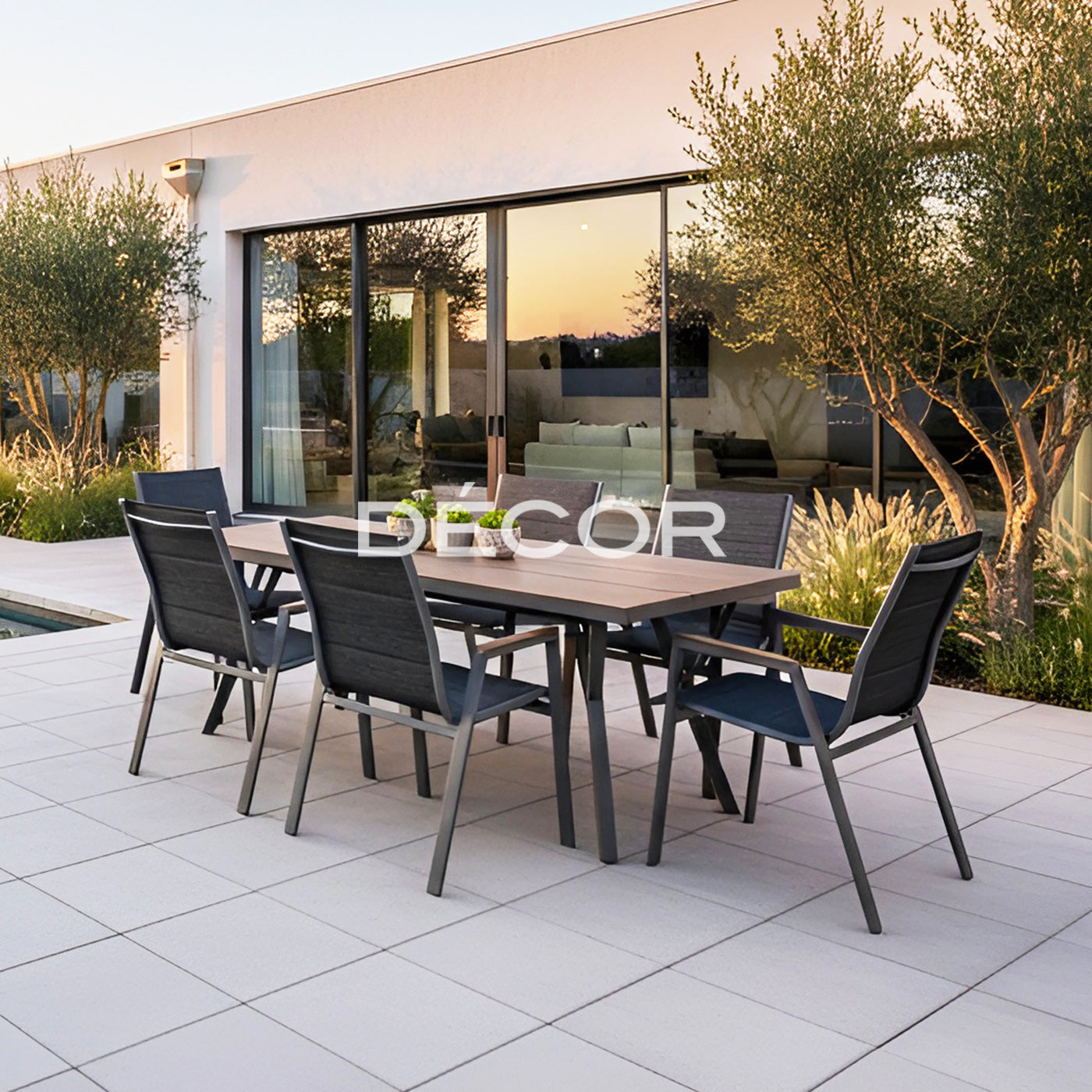 BELWOOD Rectangular Table with 6 Chairs (sold as a set)