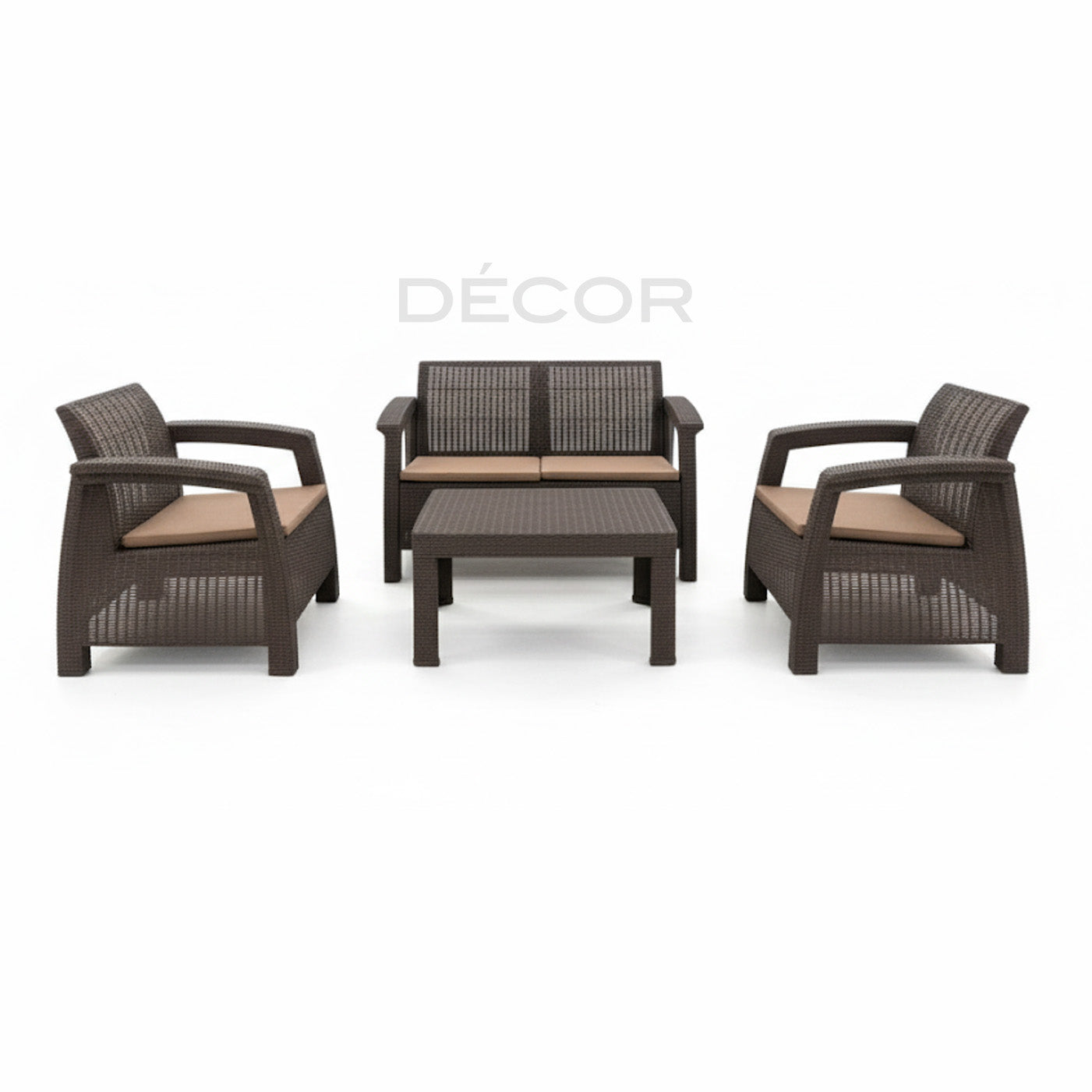 BERKLEY Outdoor Rattan Sofa Set - Mocha (Sold as a set)