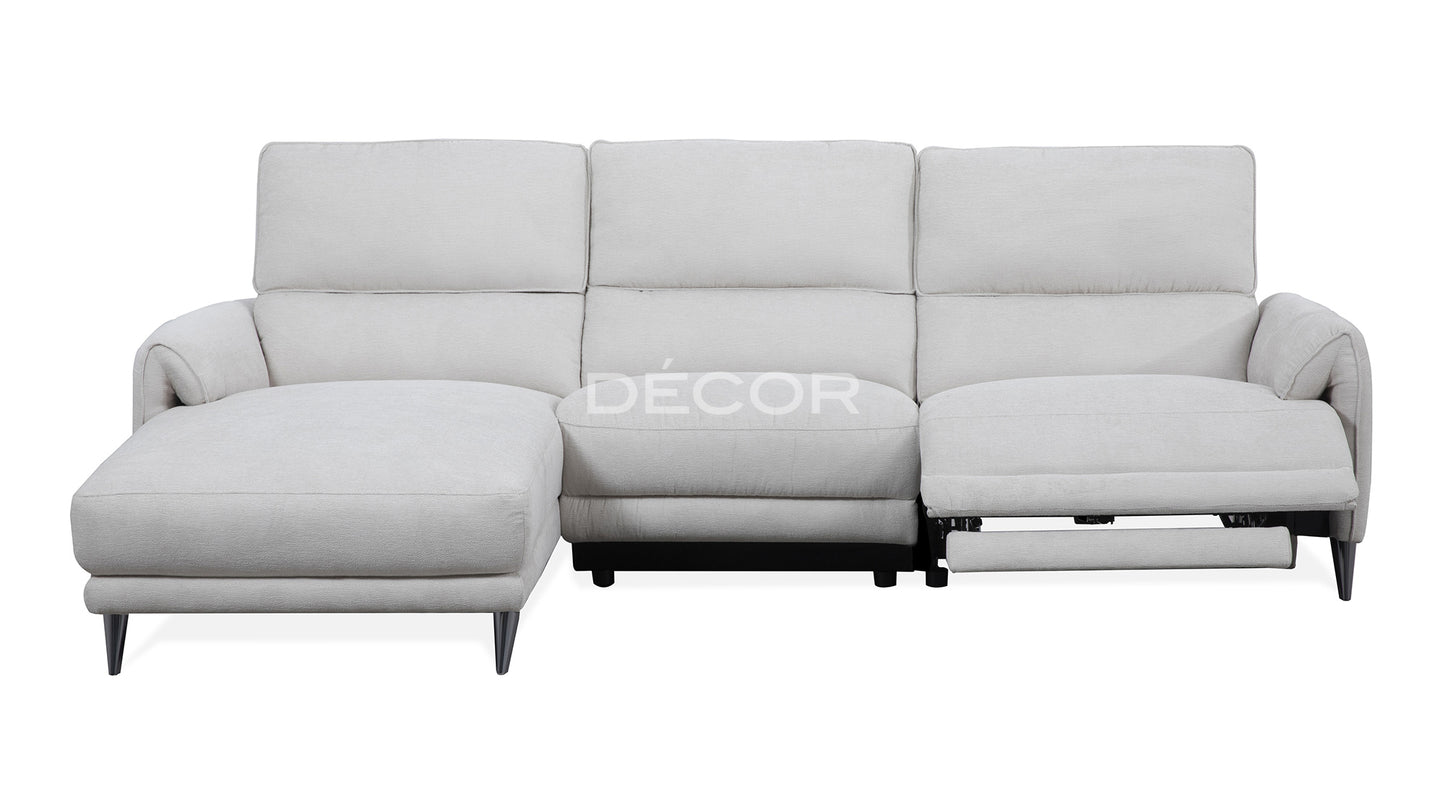 BUCKINGHAM Fabric L-Shape Sofa (w power recline)