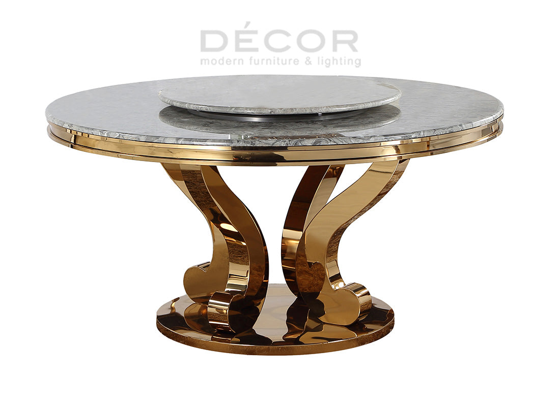 EMPRESS Round Dining Table w/ Lazy Susan