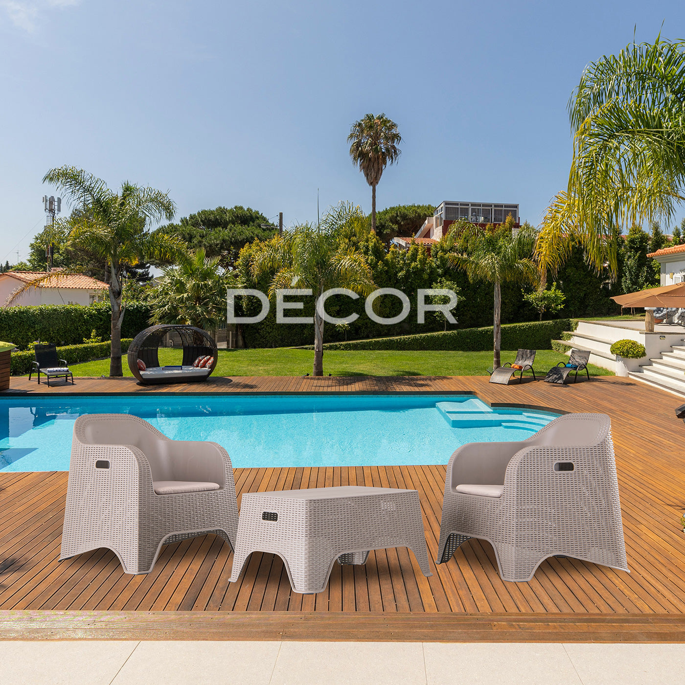 EASY Outdoor Rattan Lounge Chair (Cappuccino)