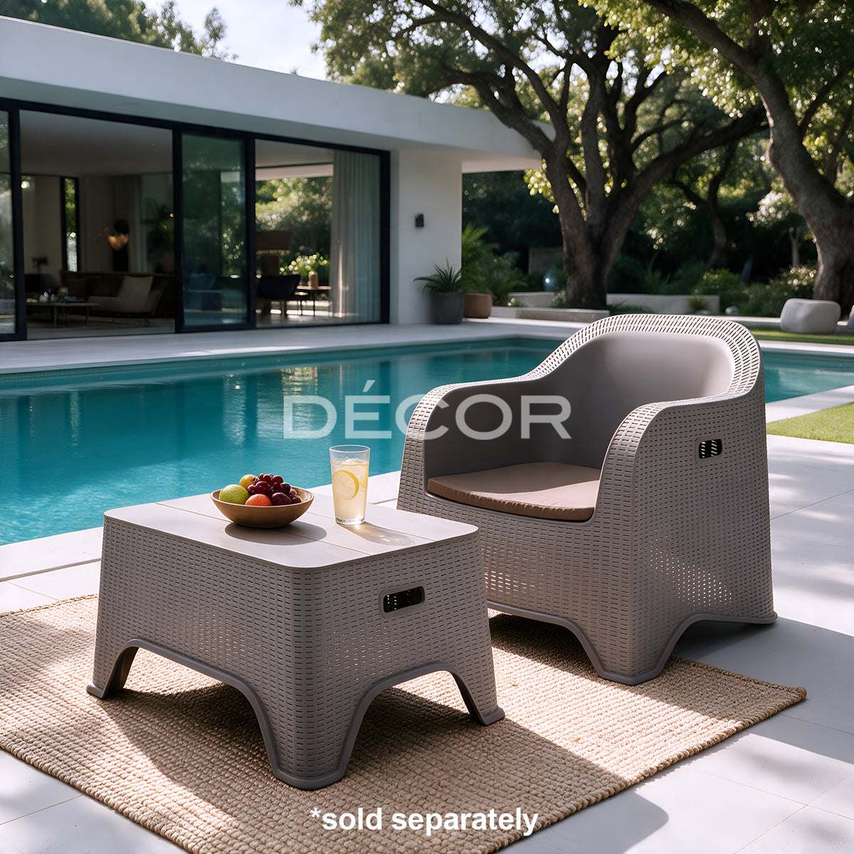 EASY Outdoor Rattan Coffee Table (Cappuccino)