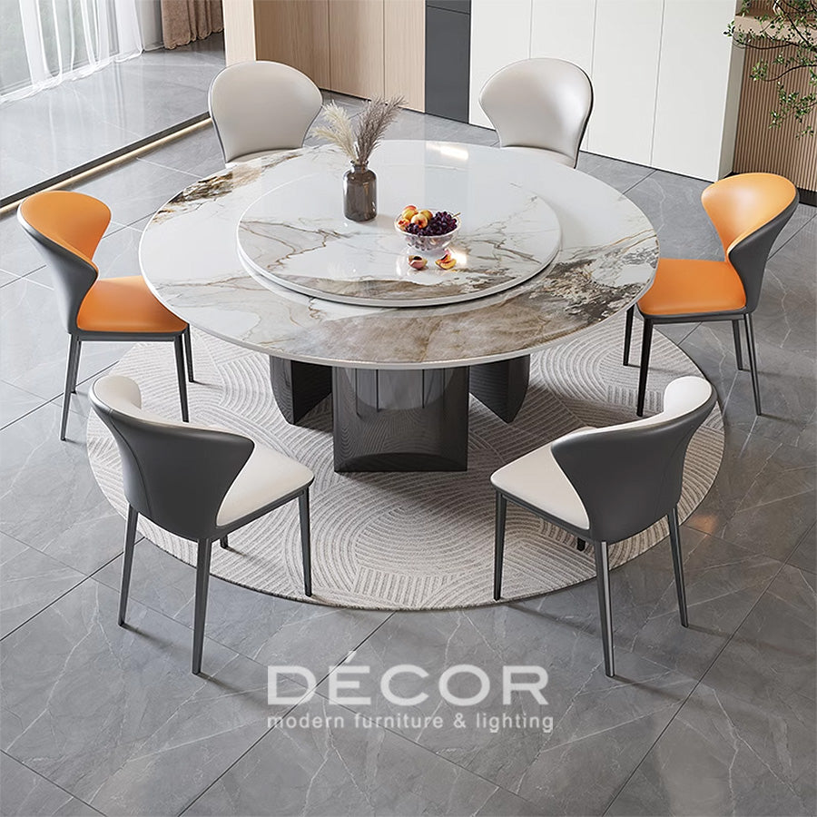 HARRISON Round Dining table with lazy susan