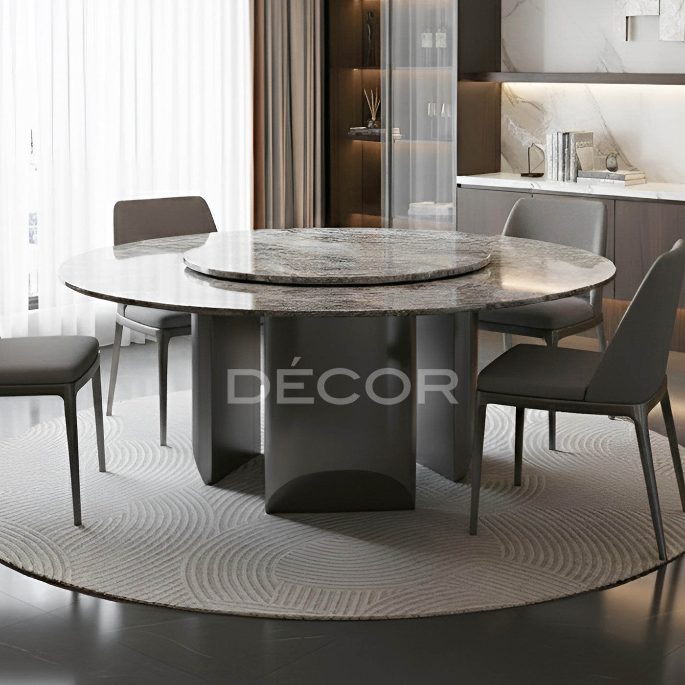 HARRISON Round Dining table with lazy susan