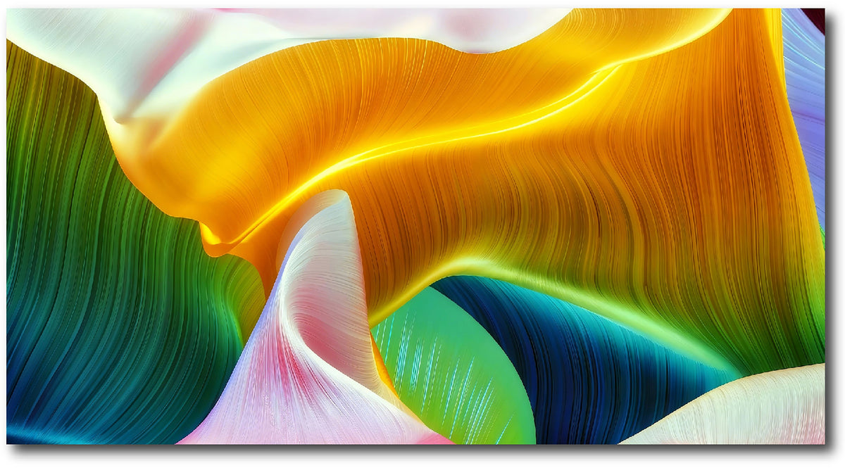 COLORED SILK IN ABSTRACT - ART PRINT (80cm H x 150cm W)