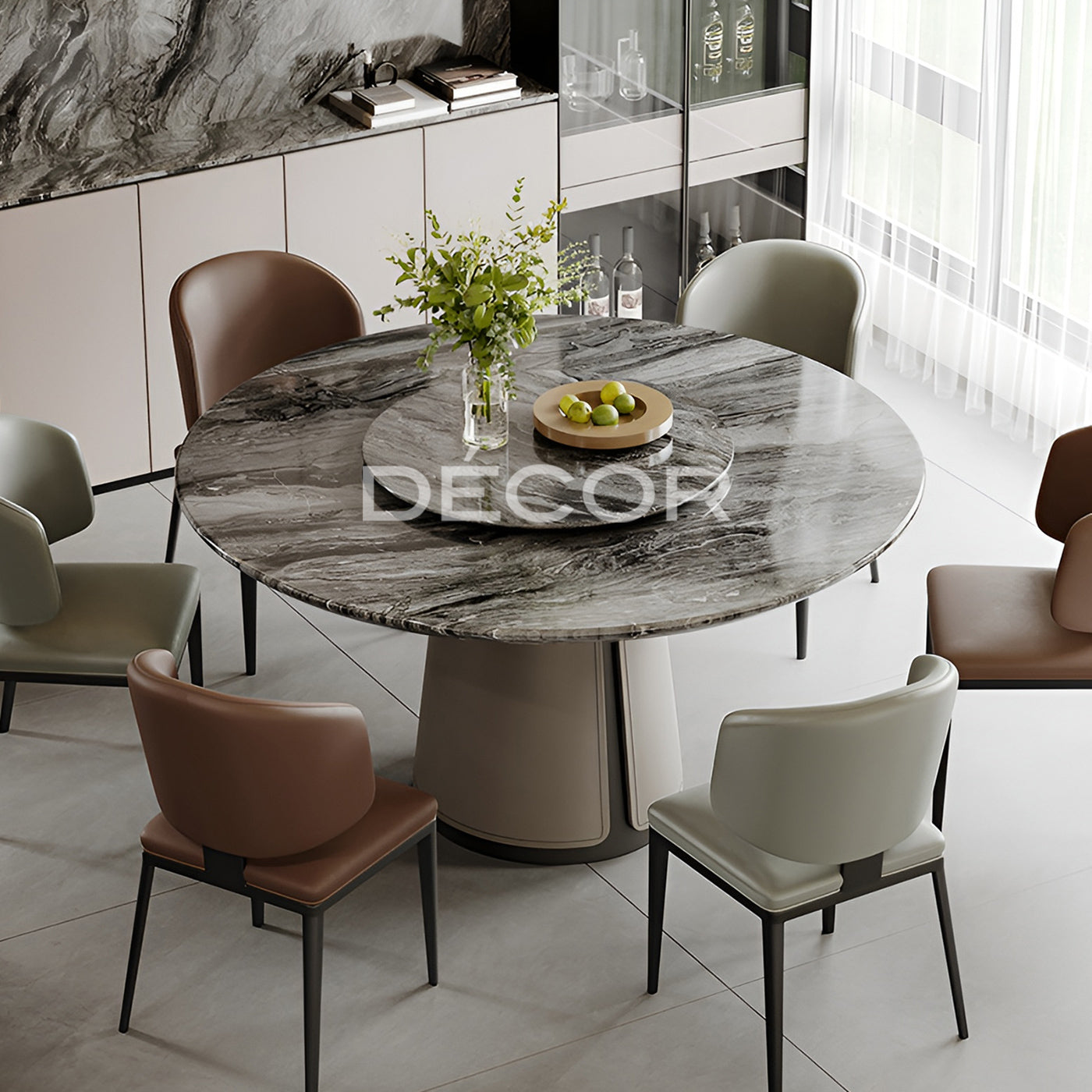 LOGIX Dining Table with Lazy Susan