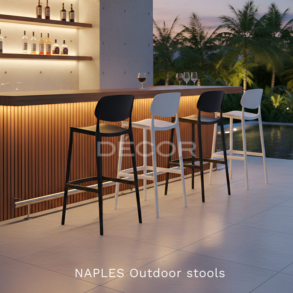 NAPLES Outdoor Stool (Black)