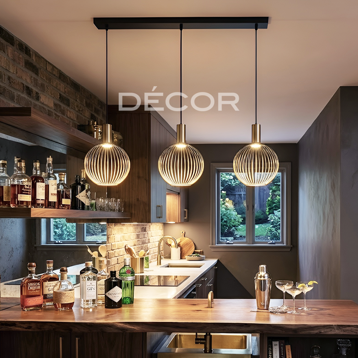 VESSI 3 L.E.D. Horizontal Drop Light