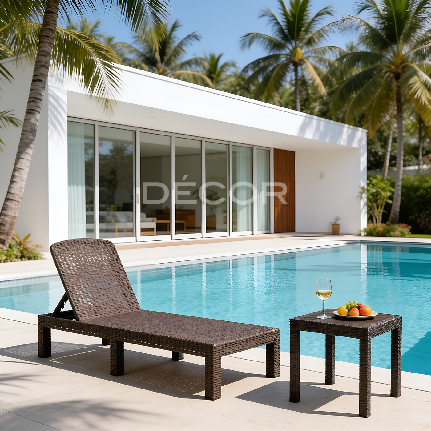 ZEN Outdoor Rattan Lounger (Mocha)
