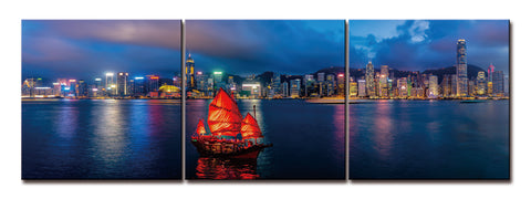 Hong Kong Red Boat - Art Print