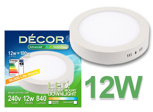 L.E.D. SURFACE MOUNTED PANEL LIGHT (Round) 12W