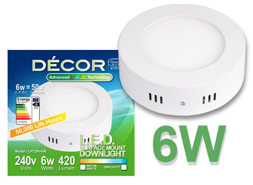 L.E.D. SURFACE MOUNTED PANEL LIGHT (Round) 6W
