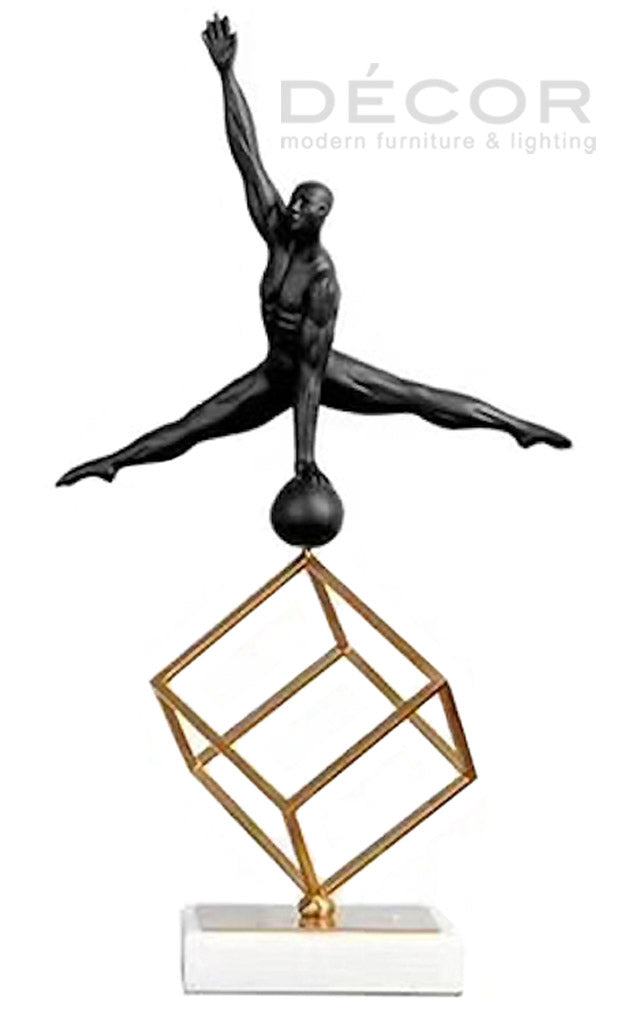 ATHLETE ON CUBE SCULPTURE