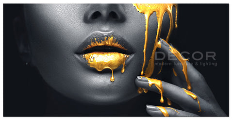 Gold on Lips - Art Print
