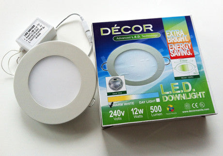 L.E.D. DOWN LIGHT ROUND/SQUARE (155mm), 12W