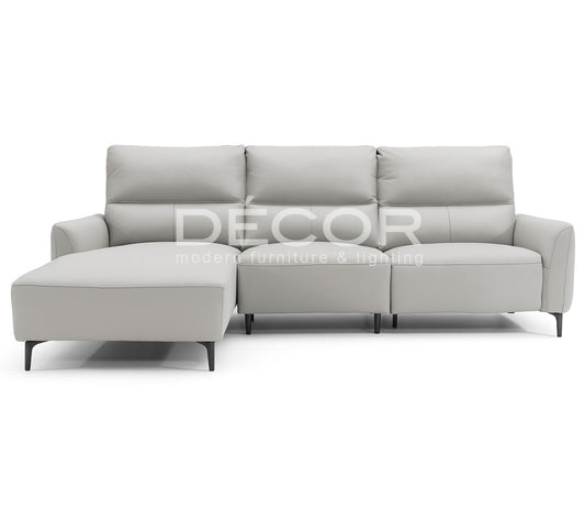 CALGARY L-Shape Leather Sofa (w Power Recline)