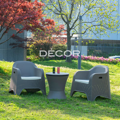 ARCTIC COOL BOX Outdoor End Table (Black)