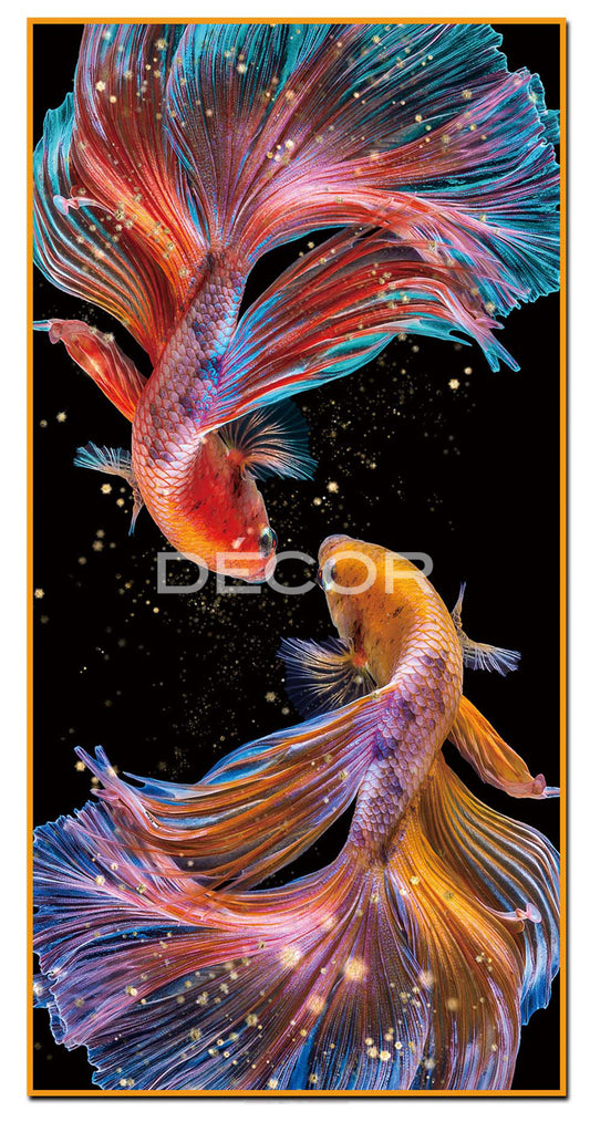 2 FIGHTING FISH  - ART PRINT