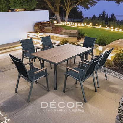 BELWOOD Rectangular Table with 6 Chairs (sold as a set)