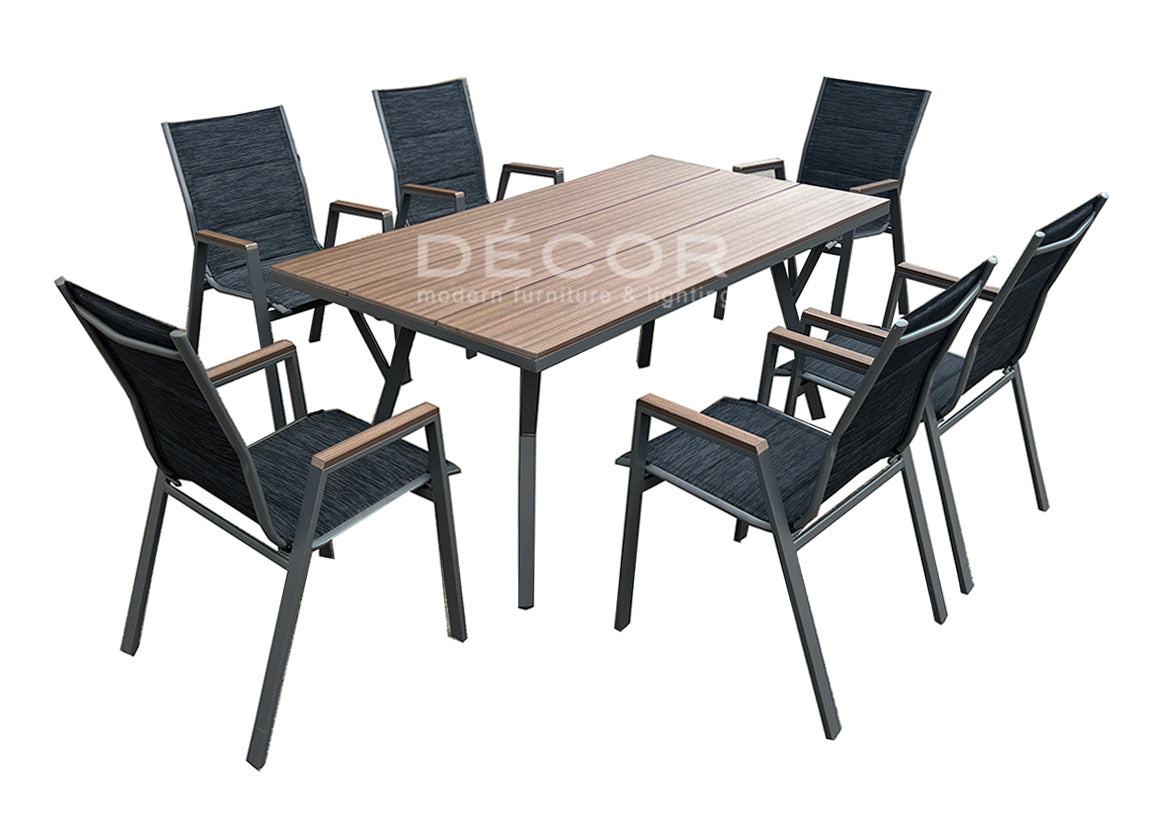 BELWOOD Rectangular Table with 6 Chairs (sold as a set)