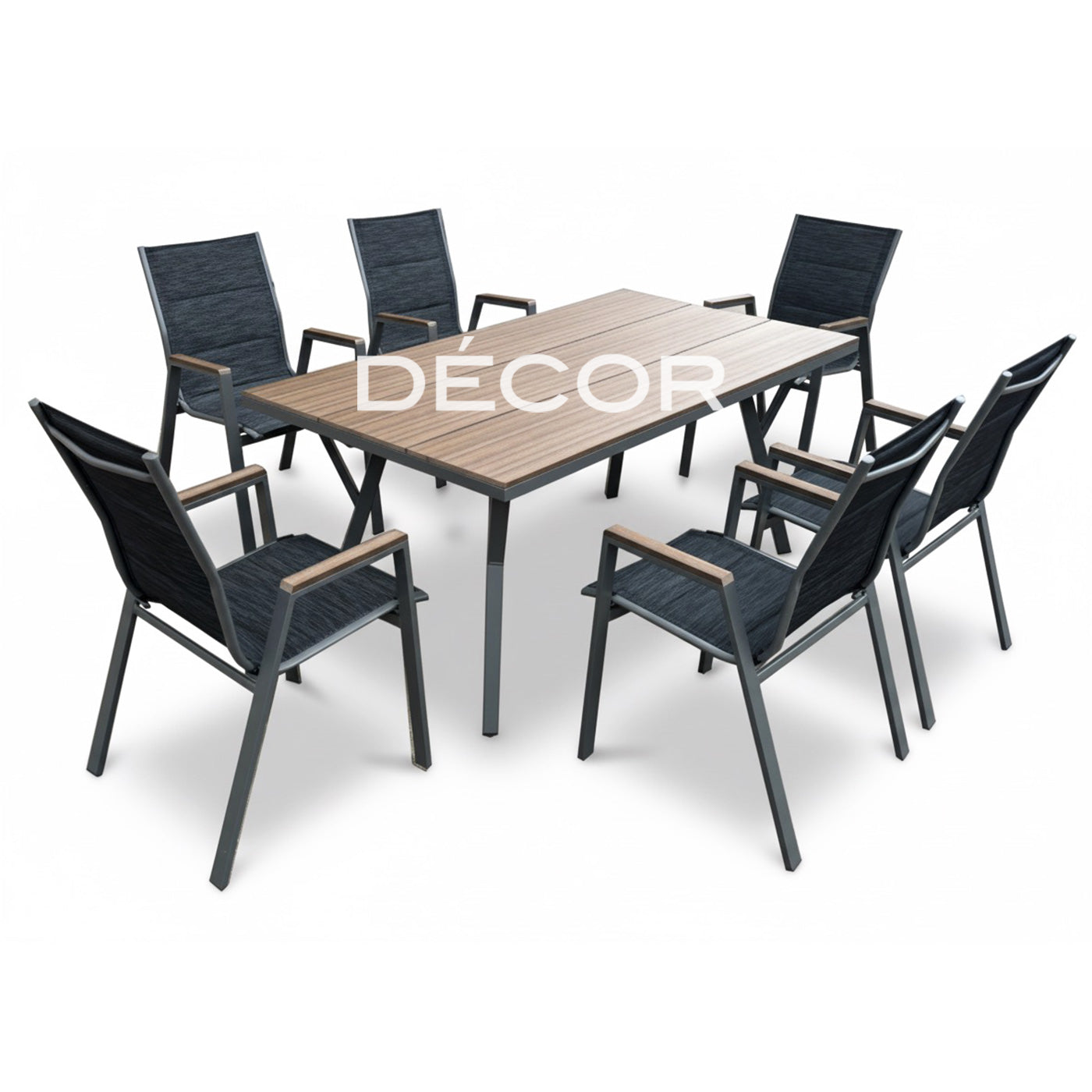 BELWOOD Rectangular Table with 6 Chairs (sold as a set)