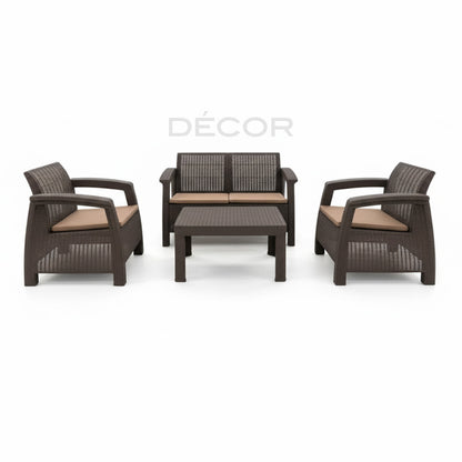 BERKELEY Outdoor Rattan Sofa Set - Mocha (Sold as a set)