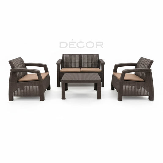 BERKLEY Outdoor Rattan Sofa Set - Mocha (Sold as a set)