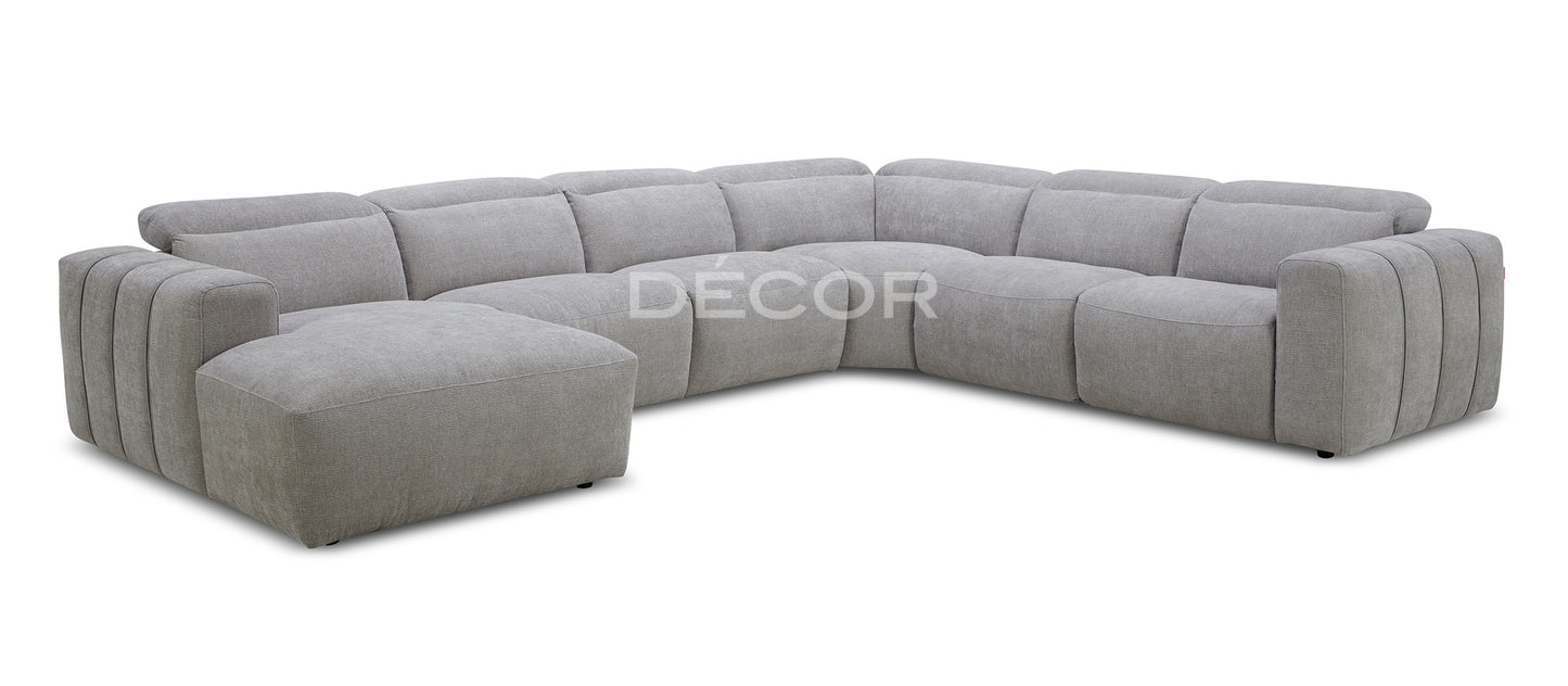 BRENTWOOD Fabric L-Shape Sofa (w power recline)