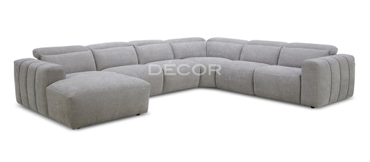 BRENTWOOD Fabric L-Shape Sofa (w power recline)