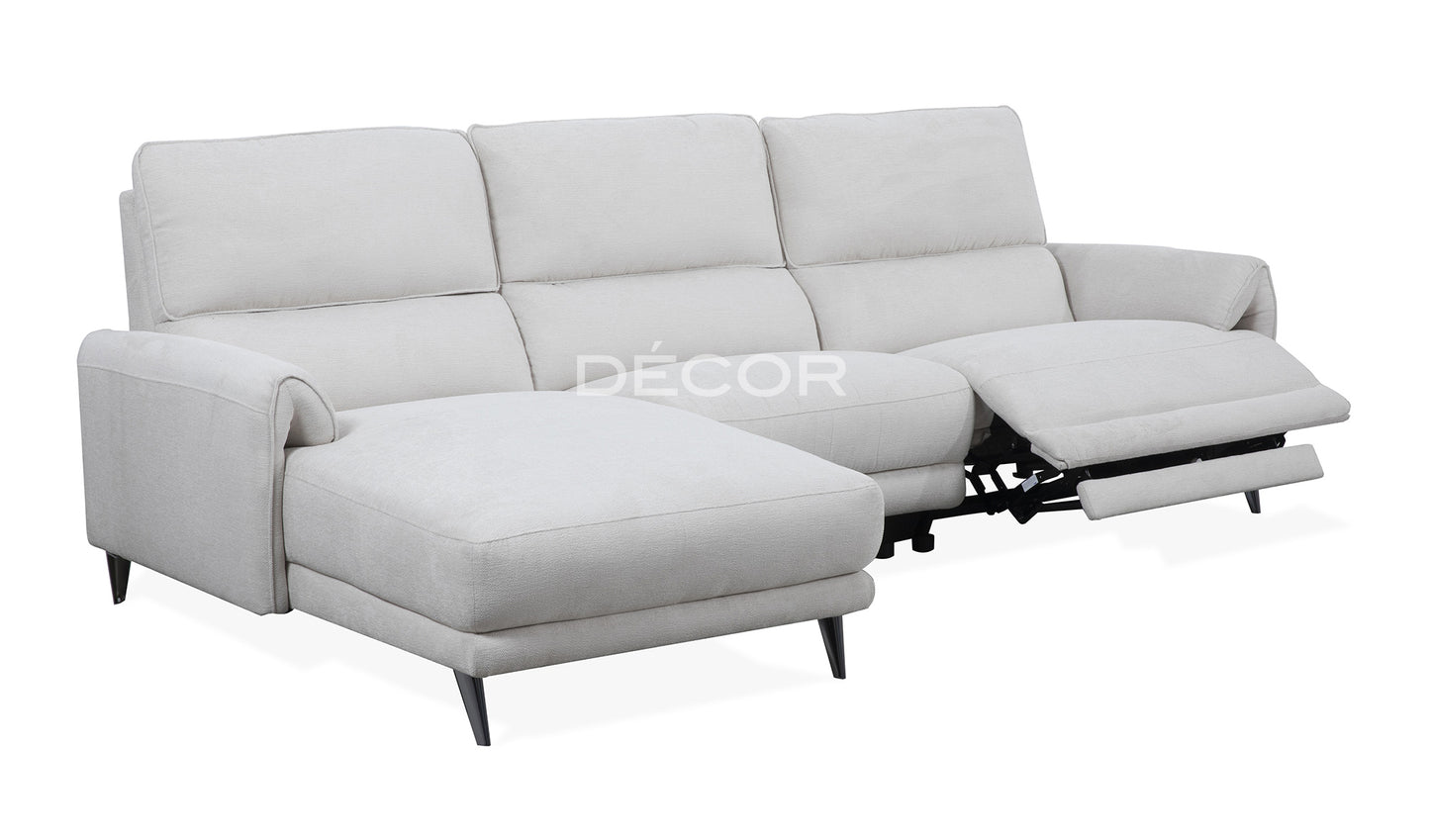 BUCKINGHAM Fabric L-Shape Sofa (w power recline)