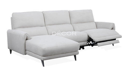 BUCKINGHAM Fabric L-Shape Sofa (w power recline)