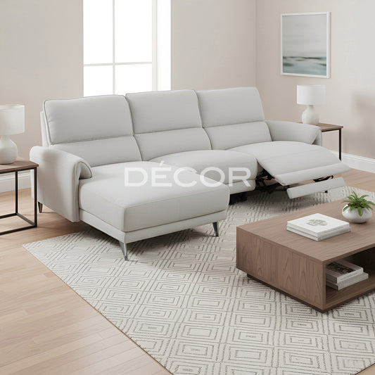 BUCKINGHAM Fabric L-Shape Sofa (w power recline)