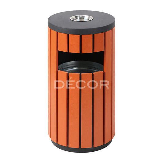 C14 - Outdoor Garbage Can - Side Open w/ Ashtray on Top