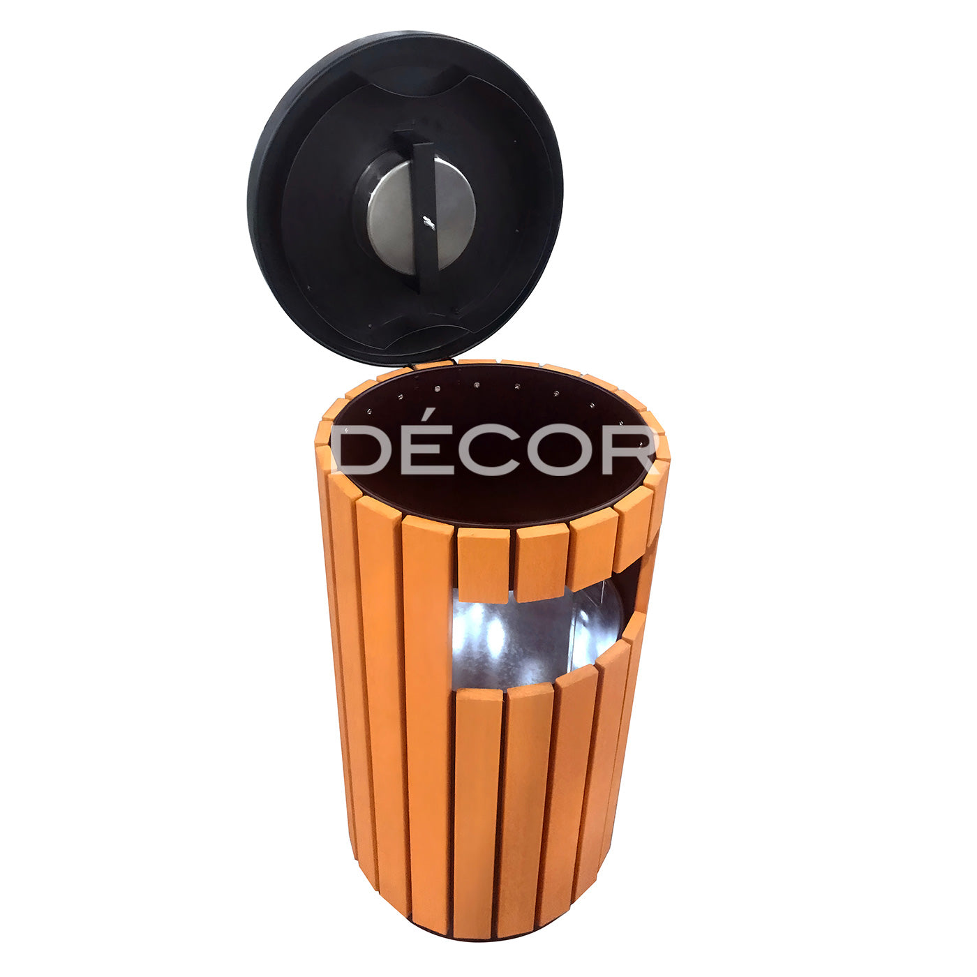 C14 - Outdoor Garbage Can - Side Open w/ Ashtray on Top