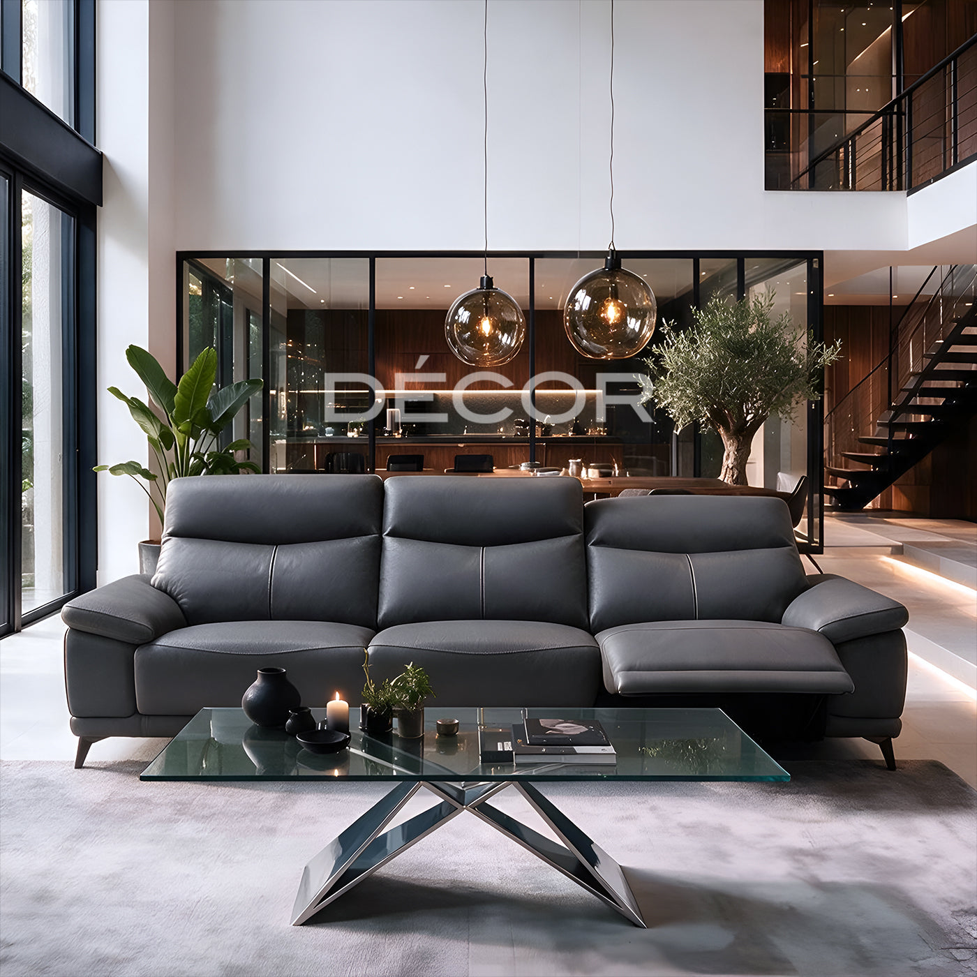 CONWAY (4 Seater) Power Reclining Leather Sofa
