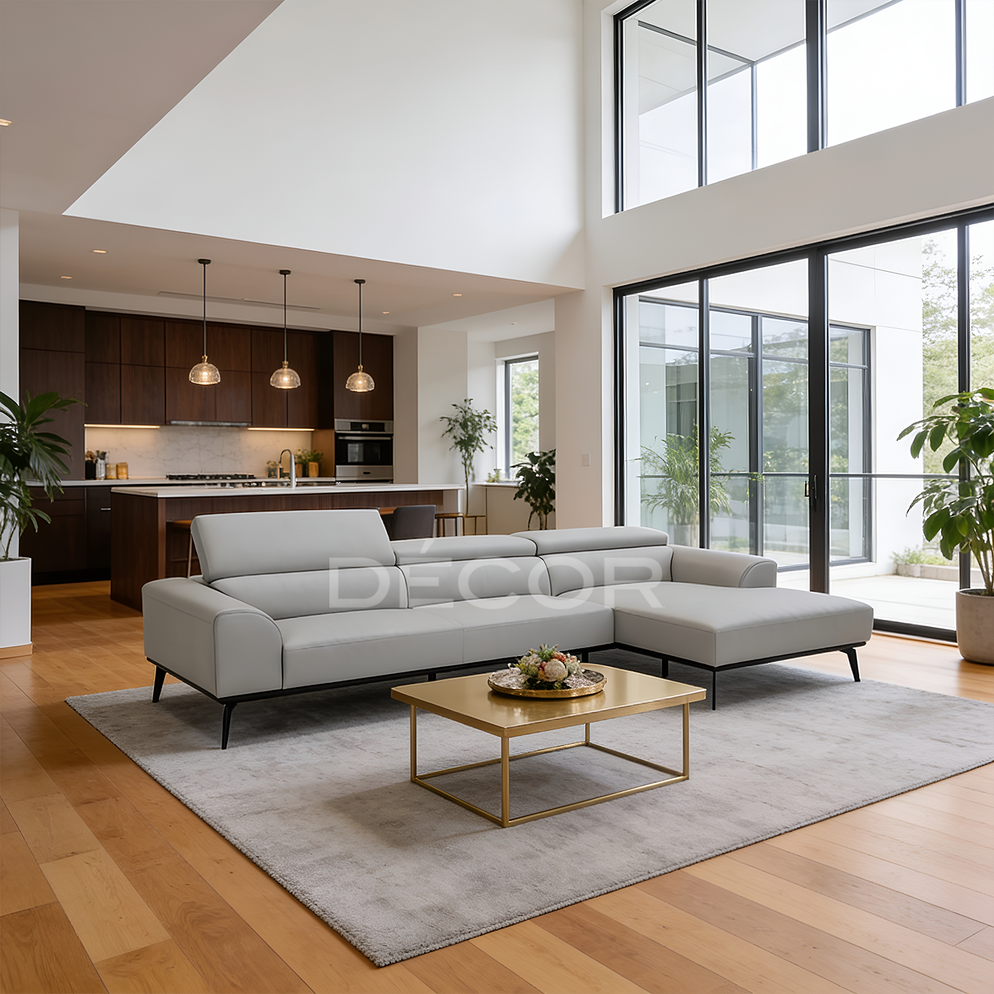 DONATELLA L-Shape Leather Sofa