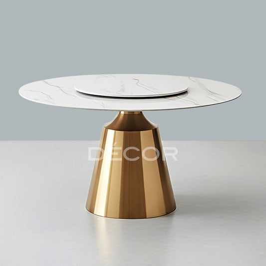 FORSETI Round Dining Table with lazy susan