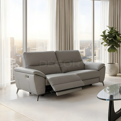 FULLERTON Power Reclining Leather Sofa - 3 Seater