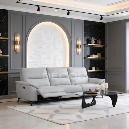 FULLERTON Power Reclining Leather Sofa - 4 Seater