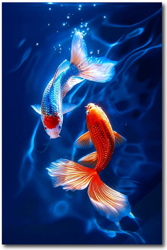 YING YANG GOLD FISH - ART PRINT (120cm H x 80cm W)