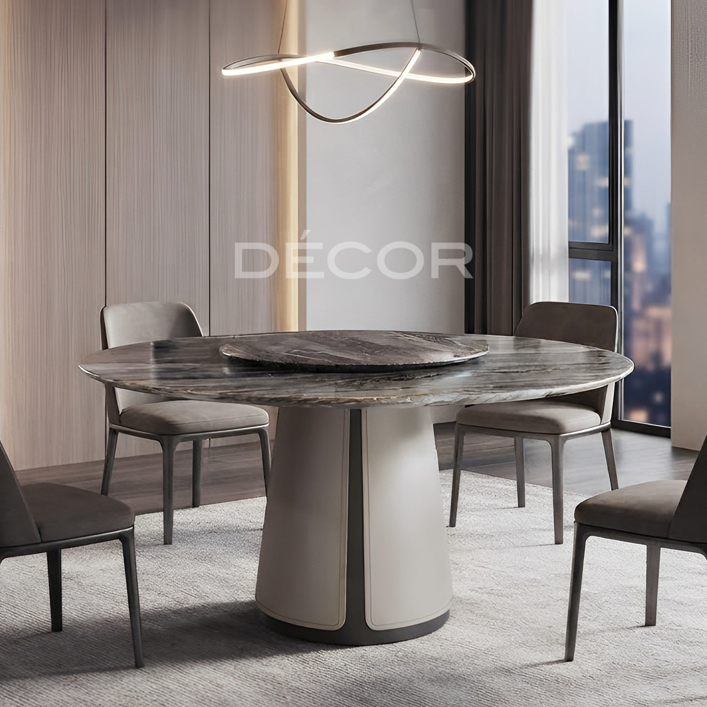 LOGIX Dining Table with Lazy Susan