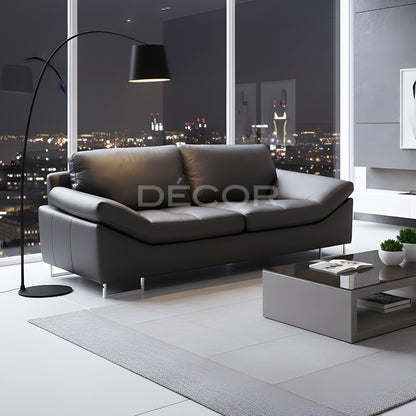 MONACO Leather Sofa - 3 Seater (African Grey)