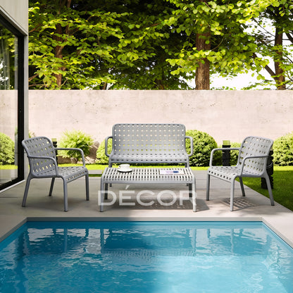 NEBRASKA Outdoor Rattan Sofa Set - Silver Grey (Sold as a set)