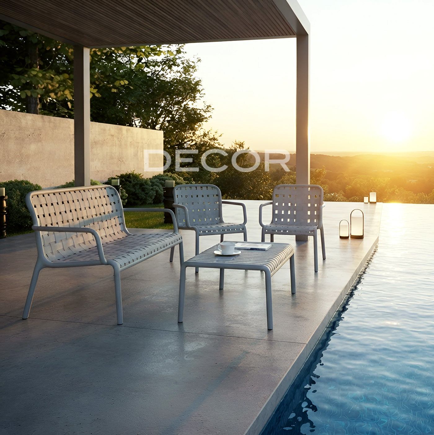 NEBRASKA Outdoor Rattan Sofa Set - Silver Grey (Sold as a set)