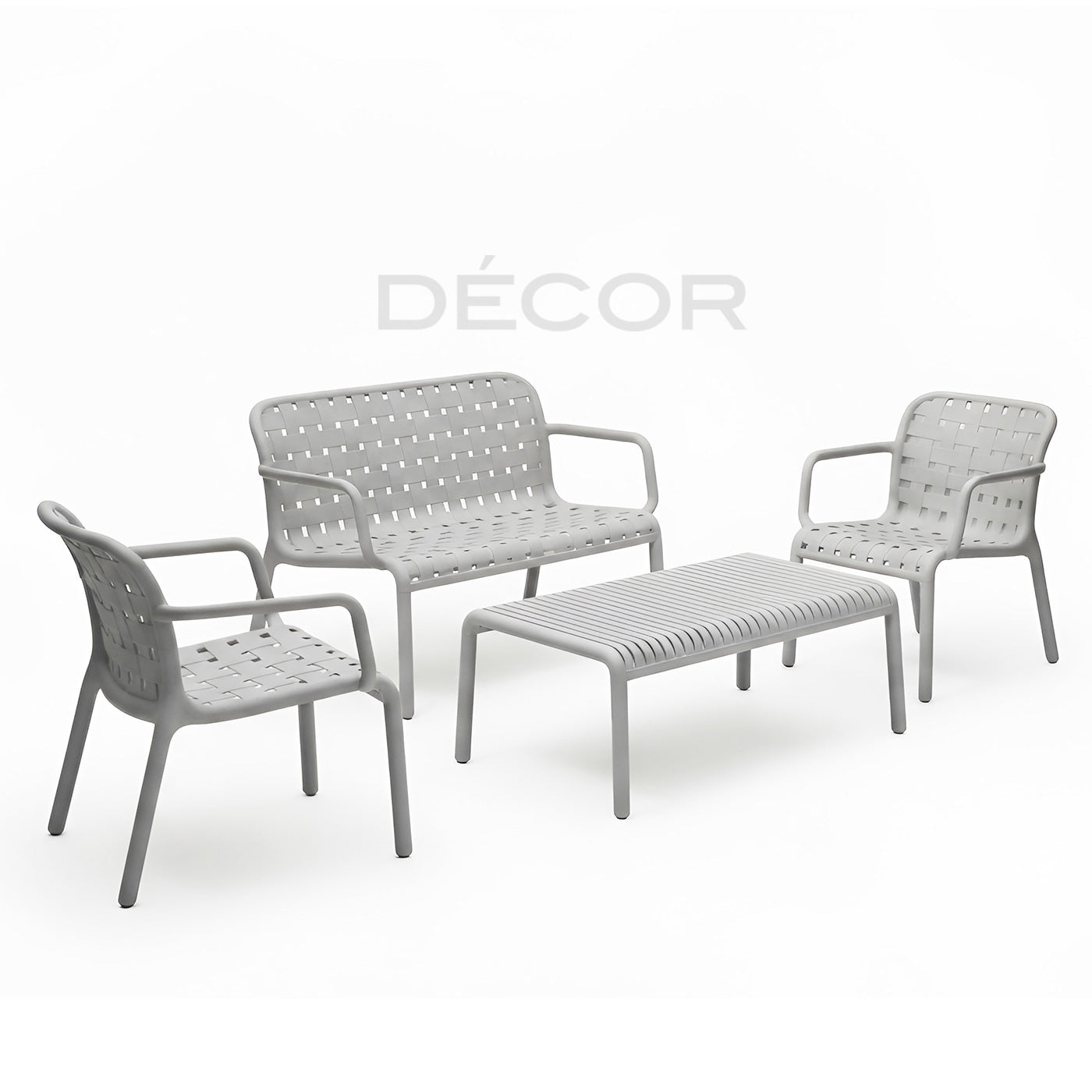 NEBRASKA Outdoor Rattan Sofa Set - Silver Grey (Sold as a set)