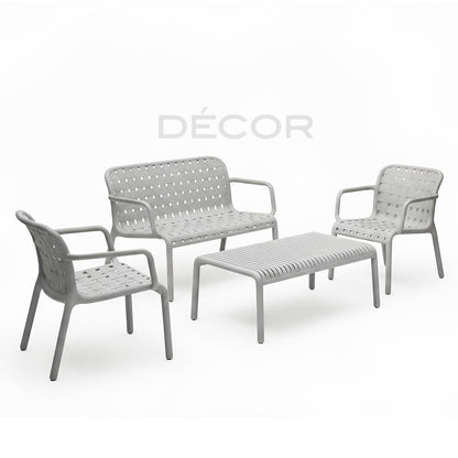 NEBRASKA Outdoor Rattan Sofa Set - Silver Grey (Sold as a set)