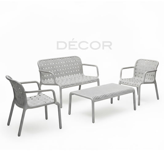 NEBRASKA Outdoor Rattan Sofa Set - Silver Grey (Sold as a set)