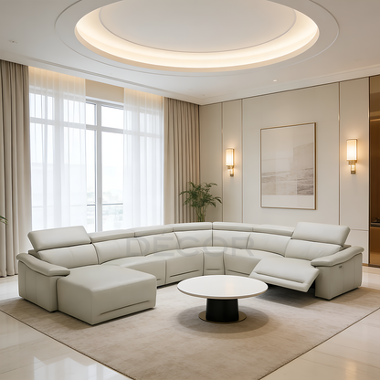 SALINA Sectional Leather Sofa with Power Recliner